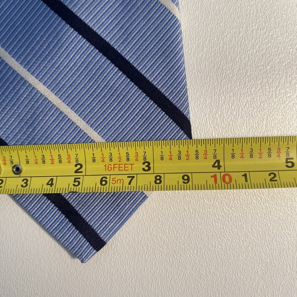 Tommy Hilfiger Silk Tie Blue White Stripe Pattern Necktie 60" L, 3.5" W GUC - Picture 8 of 9
